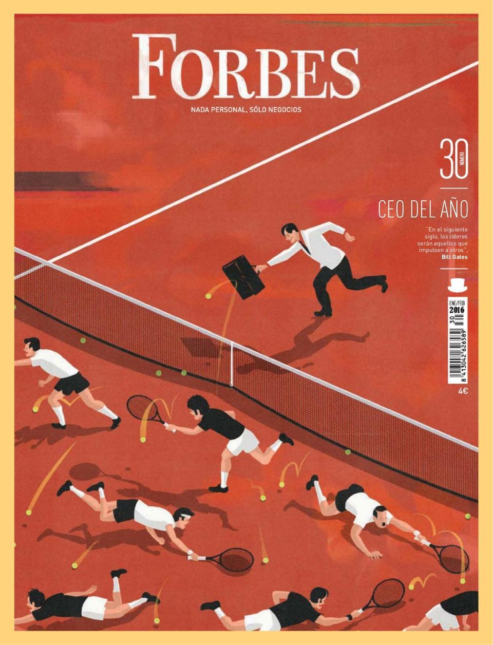 Forbes illustration — businessman leaping over a hurdle while competitors fall behind